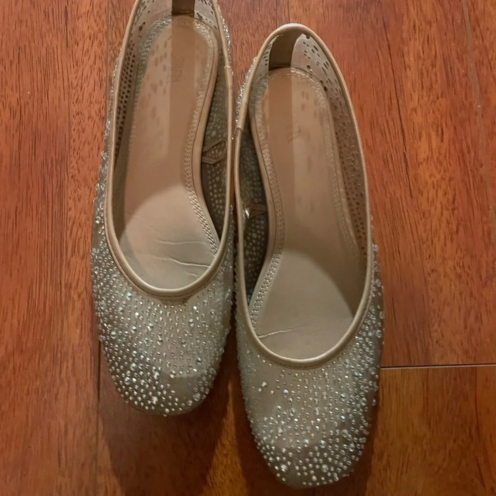 Zara Sparkling Rhinestone Flats - Picture 1 of 3